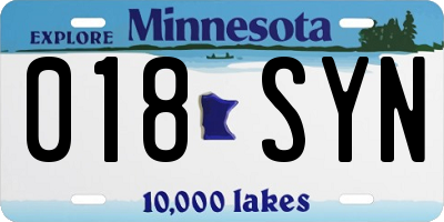 MN license plate 018SYN