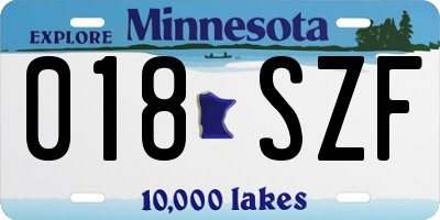 MN license plate 018SZF