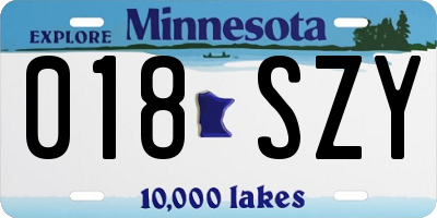 MN license plate 018SZY
