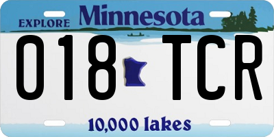 MN license plate 018TCR