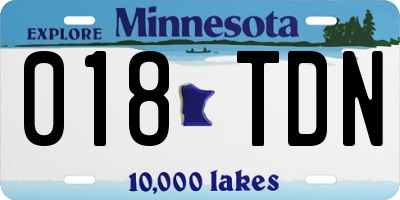 MN license plate 018TDN