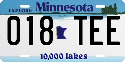 MN license plate 018TEE