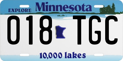 MN license plate 018TGC