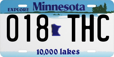 MN license plate 018THC