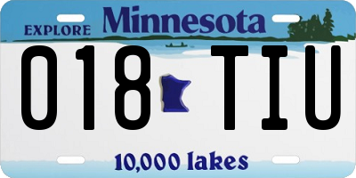 MN license plate 018TIU