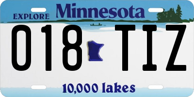 MN license plate 018TIZ