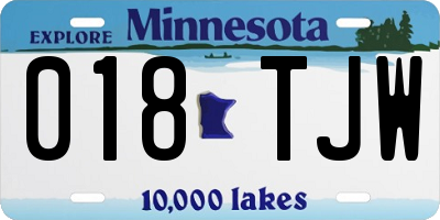 MN license plate 018TJW