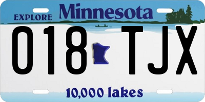 MN license plate 018TJX