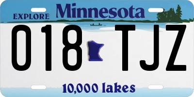 MN license plate 018TJZ