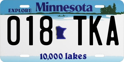 MN license plate 018TKA