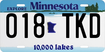 MN license plate 018TKD