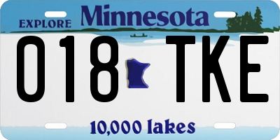 MN license plate 018TKE