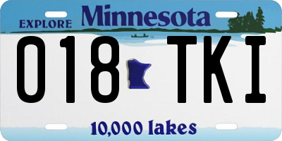 MN license plate 018TKI