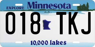MN license plate 018TKJ