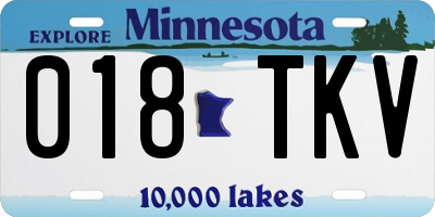 MN license plate 018TKV