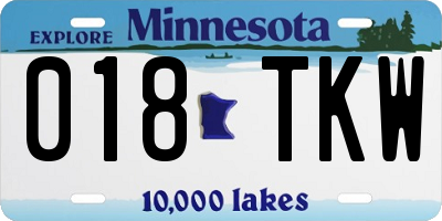 MN license plate 018TKW