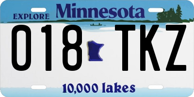 MN license plate 018TKZ