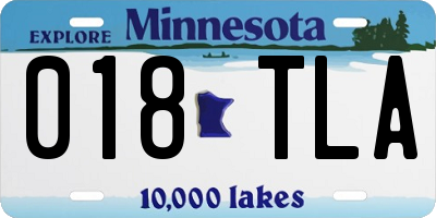 MN license plate 018TLA