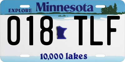 MN license plate 018TLF
