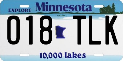 MN license plate 018TLK