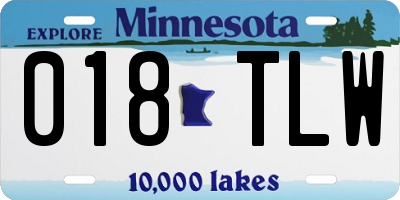 MN license plate 018TLW