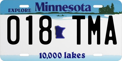 MN license plate 018TMA
