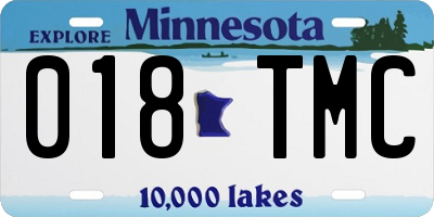 MN license plate 018TMC