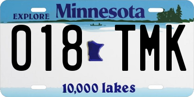MN license plate 018TMK