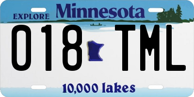 MN license plate 018TML