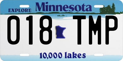 MN license plate 018TMP