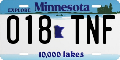 MN license plate 018TNF