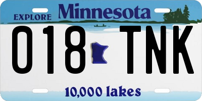 MN license plate 018TNK