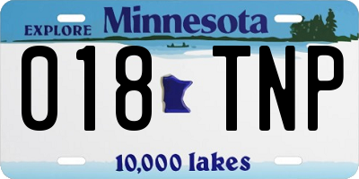 MN license plate 018TNP