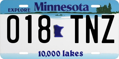MN license plate 018TNZ