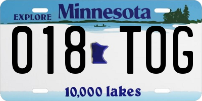 MN license plate 018TOG