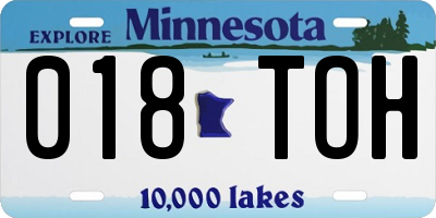 MN license plate 018TOH