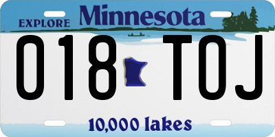 MN license plate 018TOJ