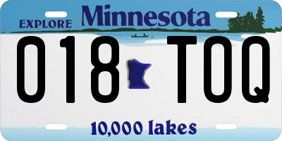 MN license plate 018TOQ