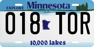 MN license plate 018TOR