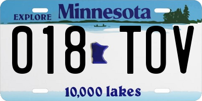 MN license plate 018TOV