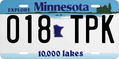 MN license plate 018TPK