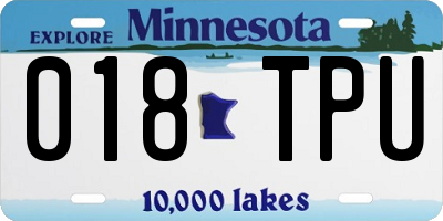 MN license plate 018TPU