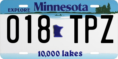 MN license plate 018TPZ