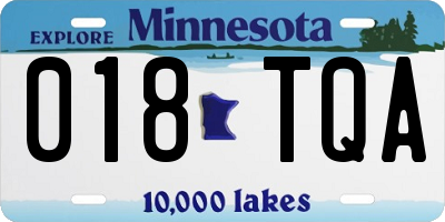 MN license plate 018TQA