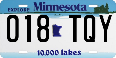 MN license plate 018TQY