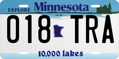 MN license plate 018TRA