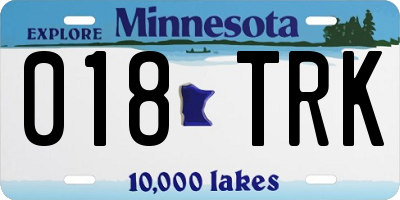 MN license plate 018TRK