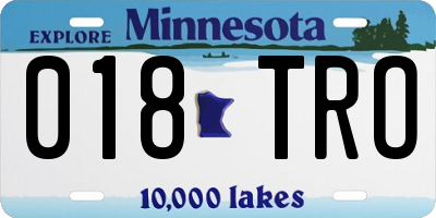 MN license plate 018TRO
