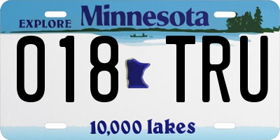 MN license plate 018TRU