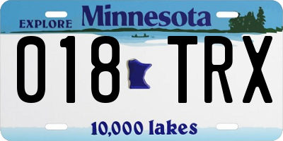 MN license plate 018TRX